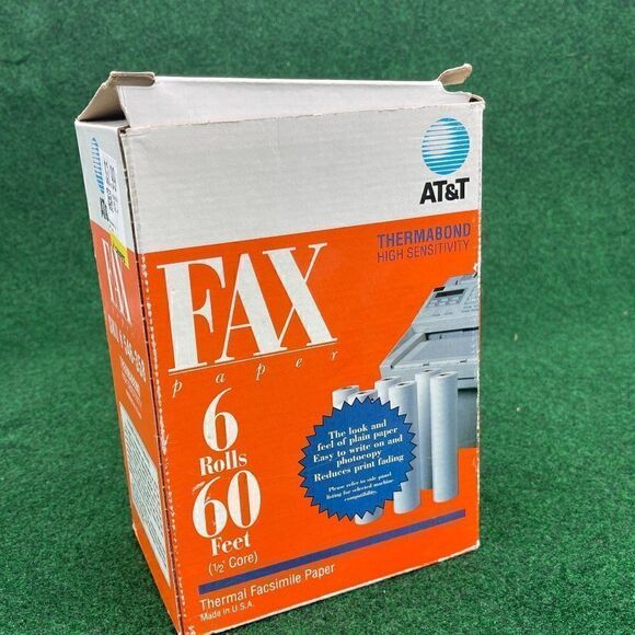 AT&T 546-35 Thermabond High Sensitivity Fax Paper 6 Rolls 60 Feet 1/2 Core - Picture 1 of 3